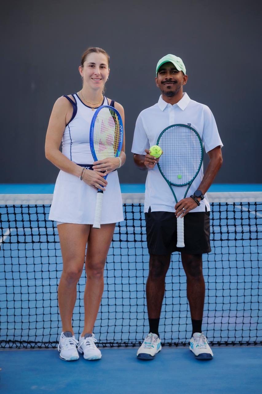 Aiham Shiyam with an Olympic tennis player